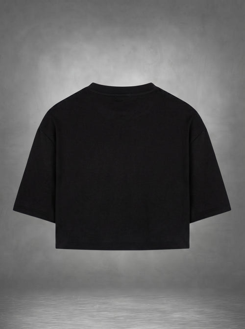 "Bloom" Oversized Cropped  |  Heavyweight Black
