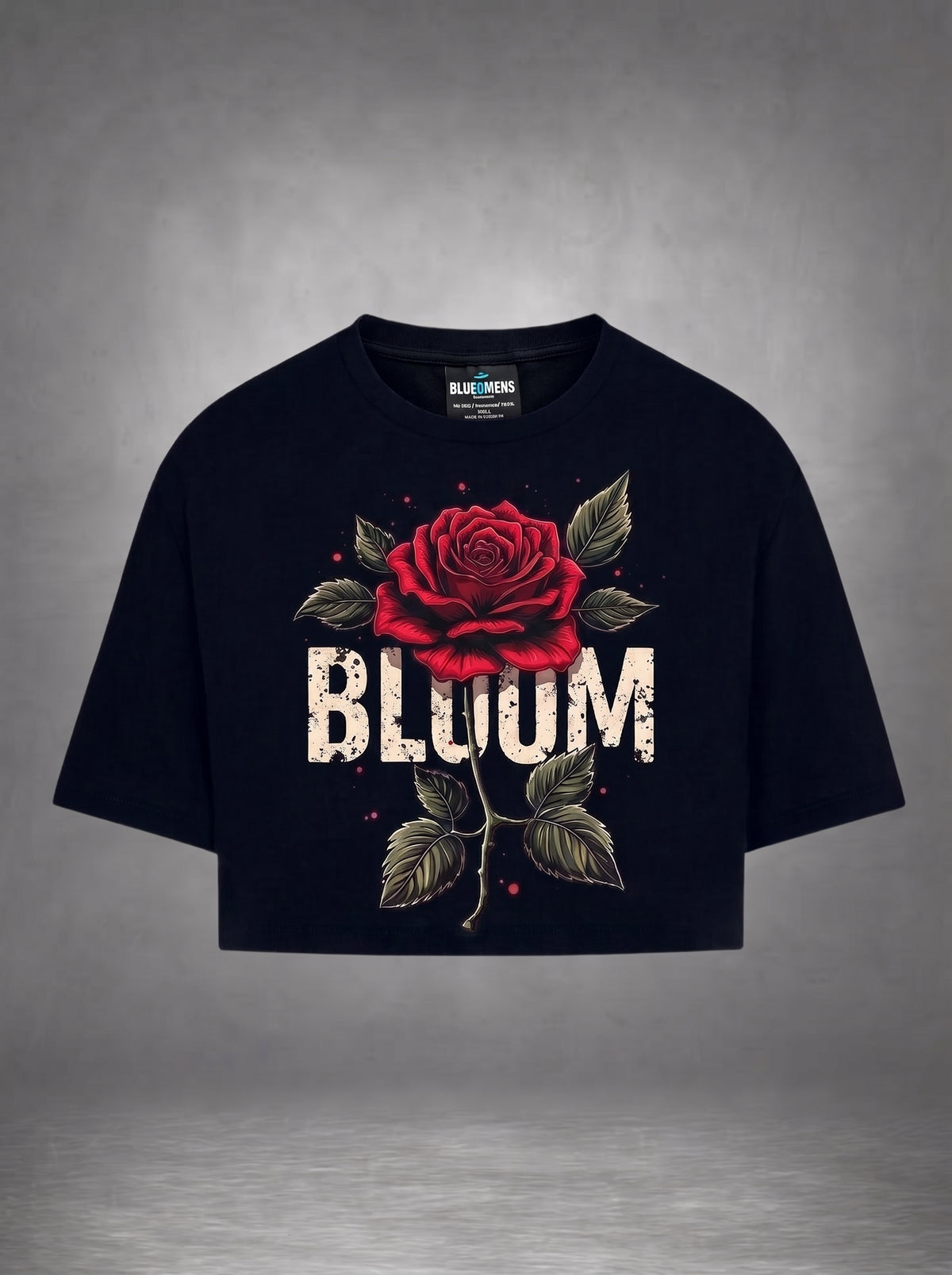 "Bloom" Oversized Cropped  |  Heavyweight Black